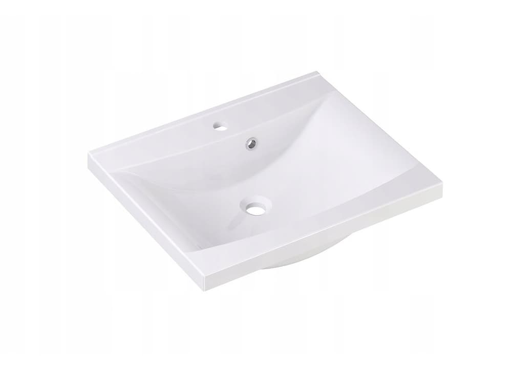 Szafka z Umywalką LOGHOS 60 cm Biały Mat Ryflowana Furni