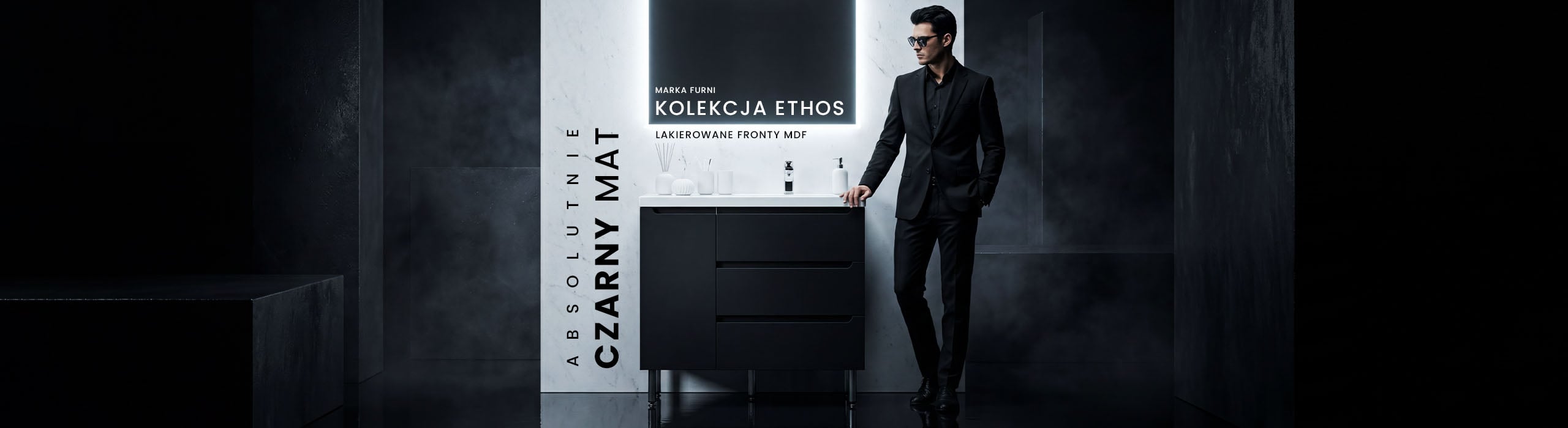 Meble łazienkowe ethos-czarny-mat