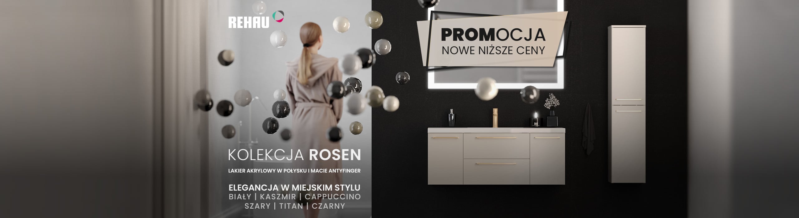 Biała szafka łazienkowa z umywalką