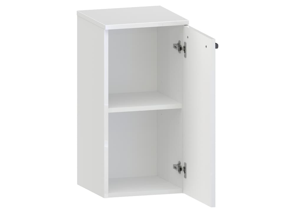 Słupek Łazienkowy ATH 35 cm DD Prawy - Biały Wysoki Połysk - Uchwyty Czarne Matowe
