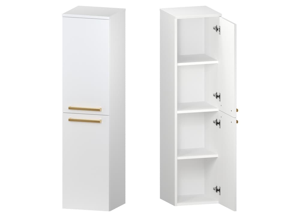Słupek Łazienkowy ATH 35 cm 2D Prawy - Biały Mat - Uchwyty Złote Polerowane