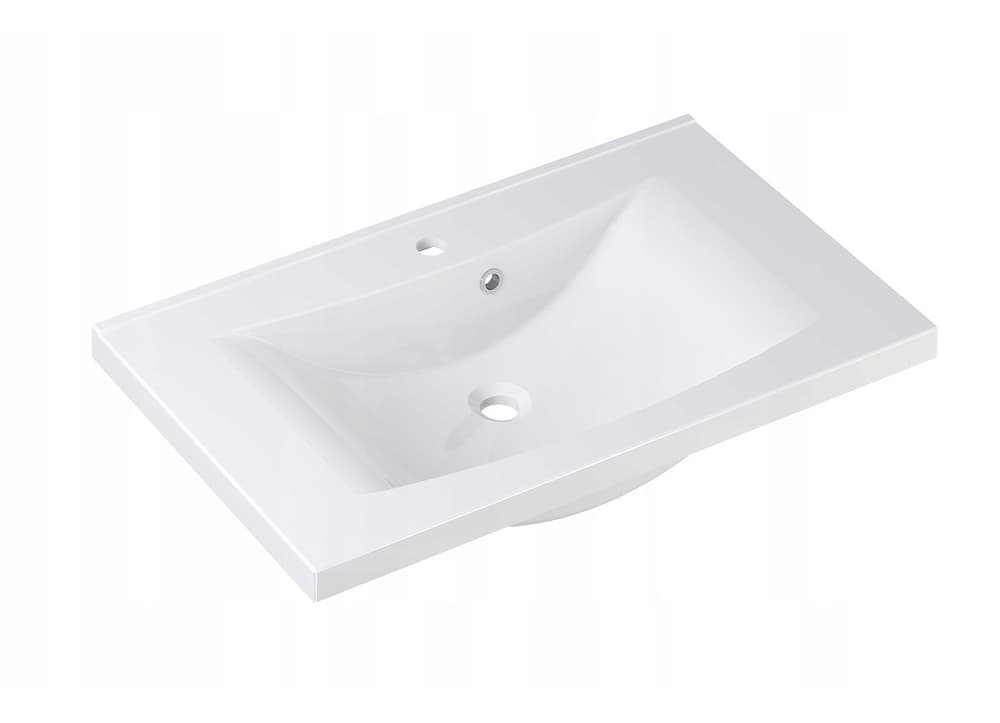 Szafka z Umywalką LOGHOS 90 cm Czarny Mat Ryflowana Furni