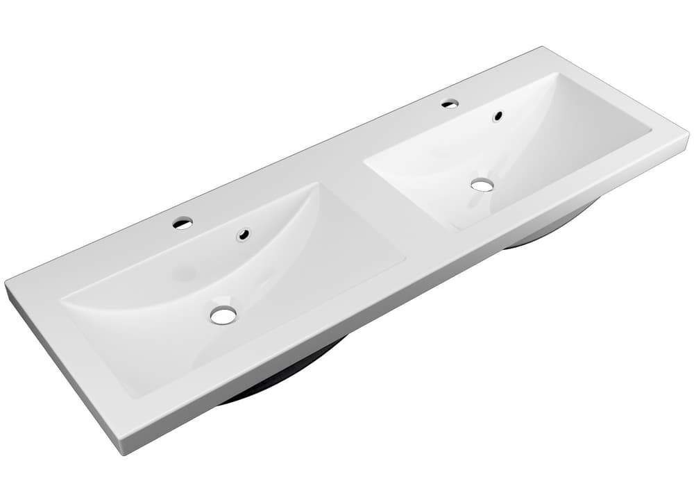 Szafka Wisząca Z Umywalką RON 120 cm DUO - Cappuccino Wysoki Połysk - Uchwyty Czarne Matowe