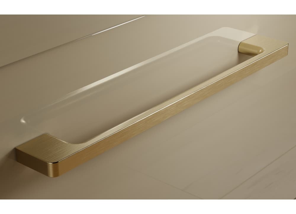 Szafka nad Pralkę RON 45 cm D Prawa - Cappuccino Wysoki Połysk - Uchwyty Złote Szczotkowane