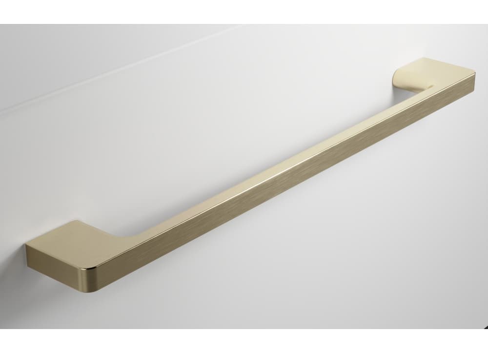 Szafka Wisząca Z Umywalką RON 90 cm D Lewa - Cappuccino Mat - Uchwyty Złote Szczotkowane