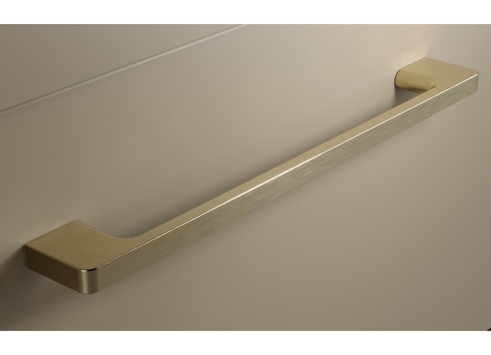 Szafka Wisząca Z Umywalką RON 140 cm D - Cappuccino Mat - Uchwyty Złote Szczotkowane