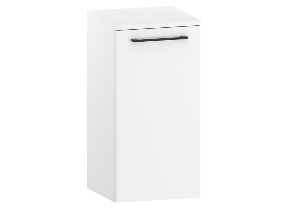 Słupek Łazienkowy RON 35 cm DD Prawy - Biały Mat - Uchwyty Czarne Matowe