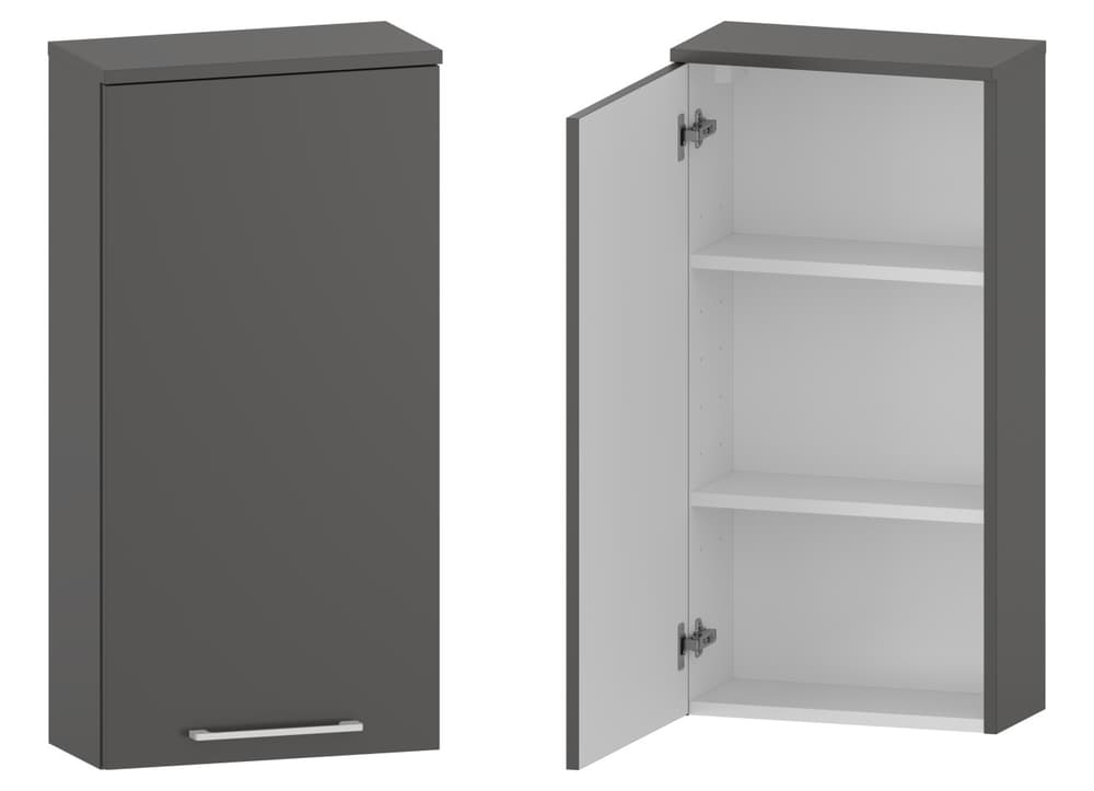 Szafka nad Pralkę RON 45 cm D90 Lewa - Titan Mat - Uchwyty Białe Matowe