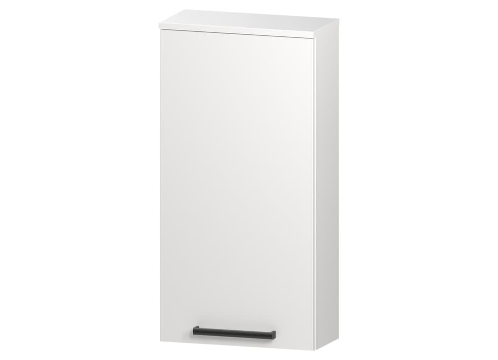 Szafka nad Pralkę ATH 45 cm D90 Lewa - Biały Mat - Uchwyty Czarne Matowe