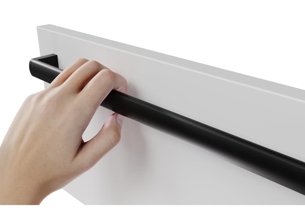 Szafka nad Pralkę ATH 45 cm D90 Lewa - Biały Mat - Uchwyty Czarne Matowe