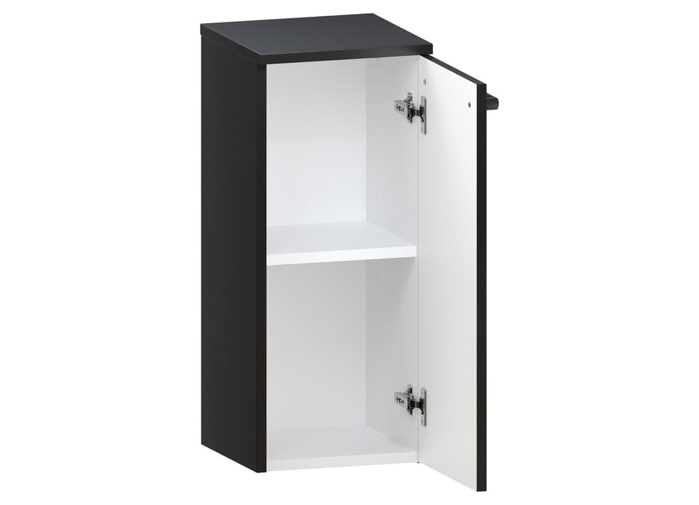 Słupek Łazienkowy ATH 30 cm DD Prawy - Czarny Mat - Uchwyty Chromowane