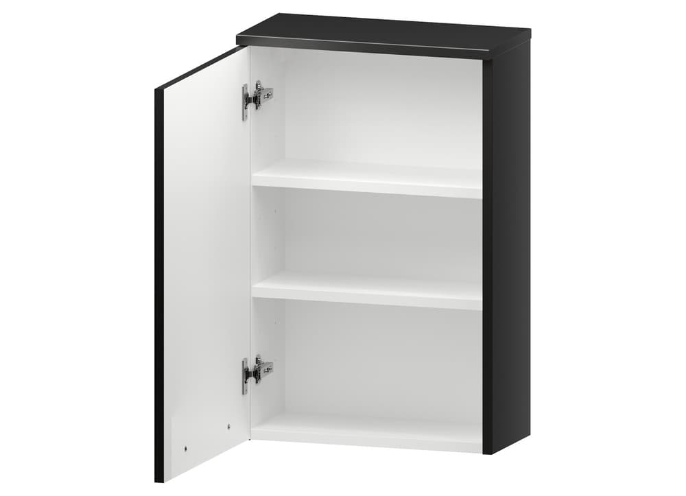 Szafka nad Pralkę ATH 45 cm D Lewa - Czarny Mat - Uchwyty Czarne Matowe