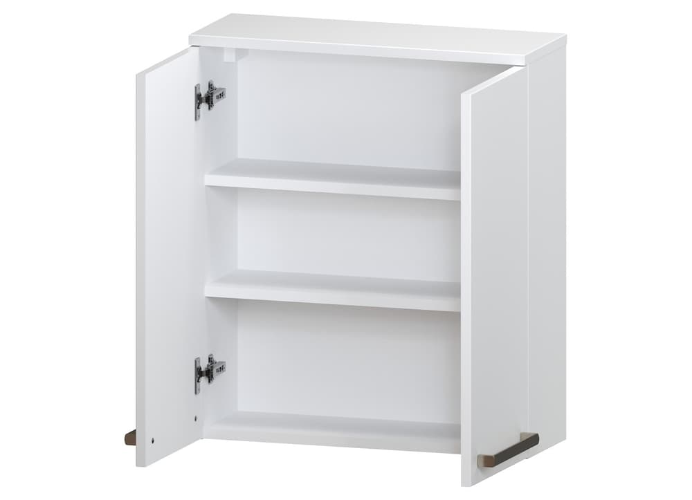 Szafka nad Pralkę ATH 60 cm 2D - Biały Mat - Uchwyty Stal Szczotkowana