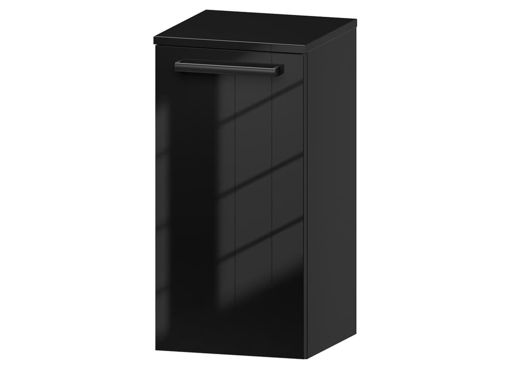 Słupek Łazienkowy ATH 35 cm K - Czarny Wysoki Połysk - Uchwyty Czarne Matowe