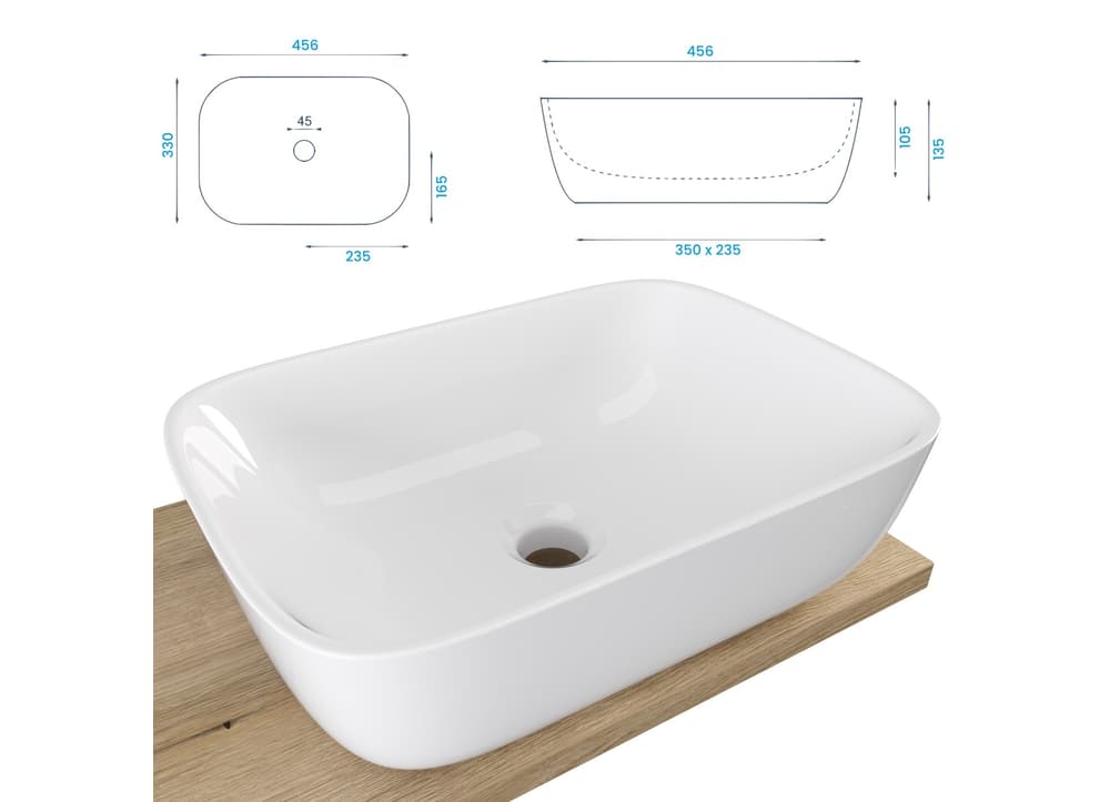 Szafka Wisząca Z Umywalką Nablatową ATHD 120 cm DUO - Dąb Evoke Coast Mat - Uchwyty Chromowane
