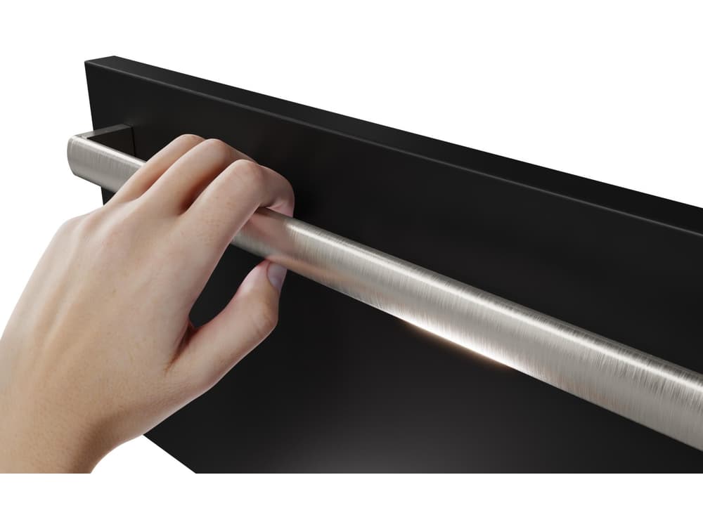 Szafka Wisząca Z Umywalką Nablatową ATH 120 cm D - Czarny Mat - Uchwyty Stal Szczotkowana