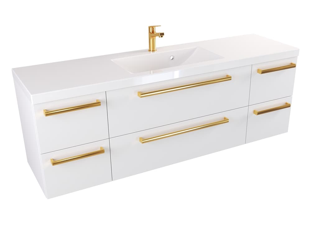 Szafka z Umywalką ATHOS 140 cm SZ MAT - Uchwyt Złoty