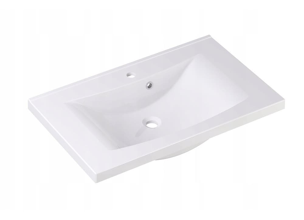 Szafka z Umywalką LOGHOS 90 cm Biały Mat Ryflowana Furni