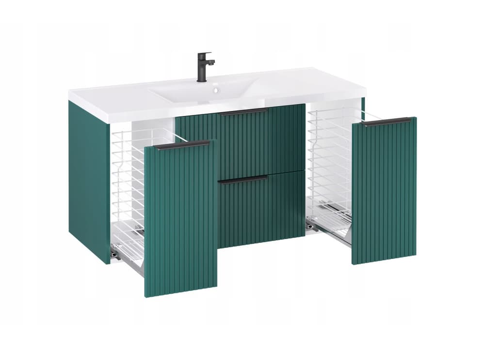 Szafka z Umywalką LOGHOS 120 cm Petrol Mat KOSZ CARGO Furni