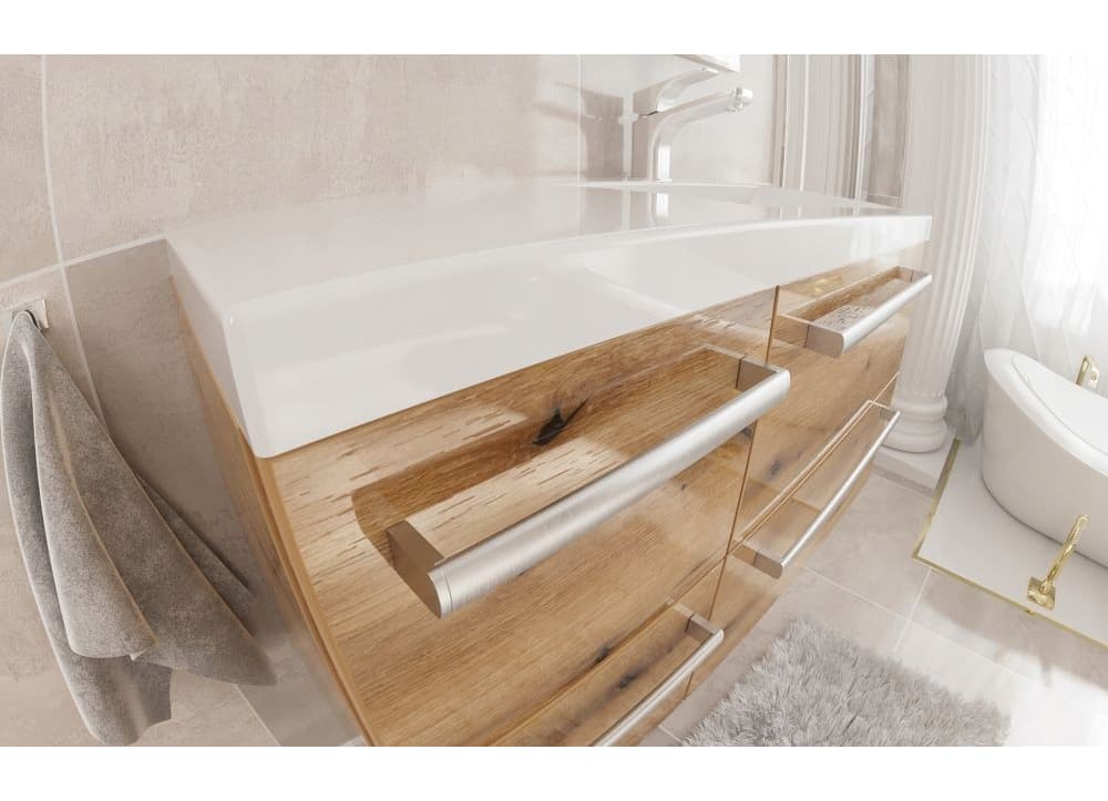 Szafka z umywalką 90 SZ P ATH DC - drewno połysk