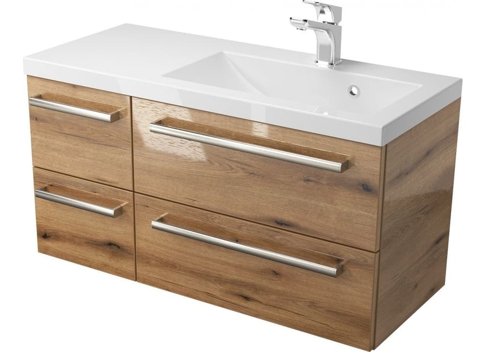 Szafka z umywalką 90 SZ P ATH DC - drewno połysk