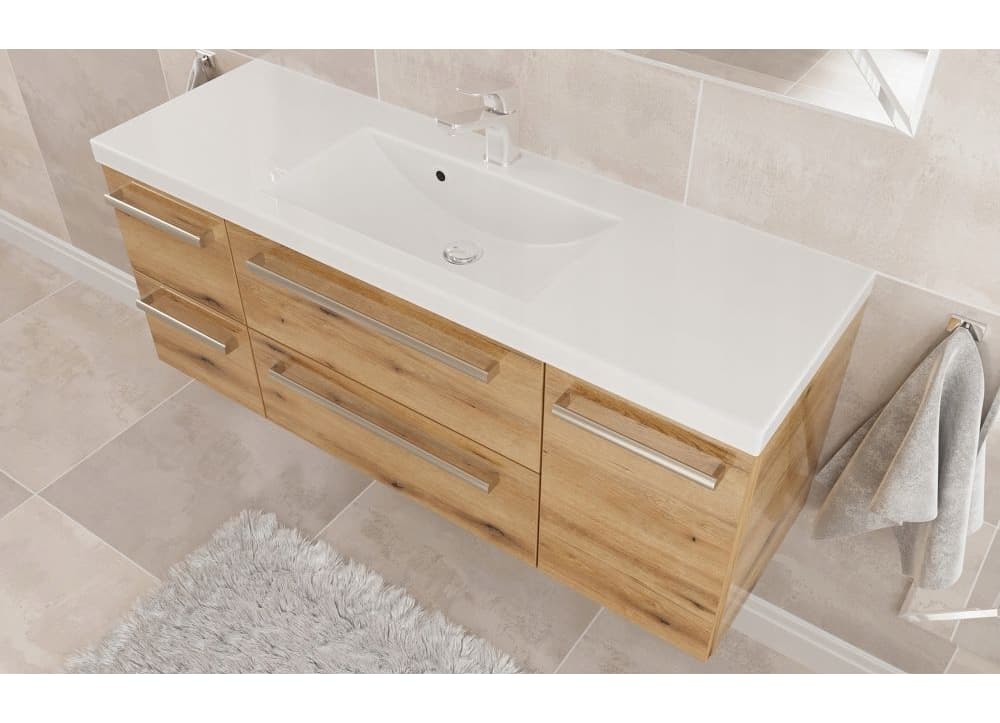 Szafka z umywalką 120 SZ/D ATH DC - drewno połysk