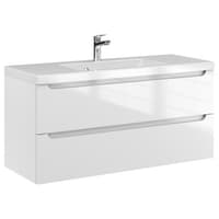 Szafka Wisząca Z Umywalką ETH 100 cm - Biały Wysoki Połysk
