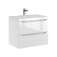 Szafka Wisząca Z Umywalką ETH 60 cm - Biały Wysoki Połysk