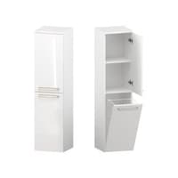 Słupek Łazienkowy ATH 35 cm DK Prawy - Biały Wysoki Połysk - Uchwyty Stal Szczotkowana