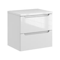 Szafka Wisząca Z Blatem ETH 50 cm - Biały Wysoki Połysk