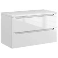 Szafka Wisząca Z Blatem ETH 80 cm - Biały Wysoki Połysk