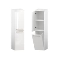 Słupek Łazienkowy ATH 35 cm DK Lewy - Biały Wysoki Połysk - Uchwyty Stal Szczotkowana