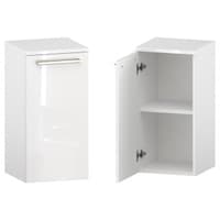 Słupek Łazienkowy ATH 35 cm DD Lewy - Biały Wysoki Połysk - Uchwyty Stal Szczotkowana