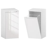 Słupek Łazienkowy ETH 35 cm K Lewy - Biały Wysoki Połysk