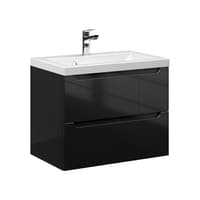 Szafka Wisząca Z Umywalką ETH 60 cm - Czarny Wysoki Połysk