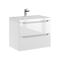 Szafka Wisząca Z Umywalką ETH 60 cm - Biały Wysoki Połysk