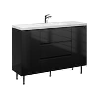 Szafka Stojąca Z Umywalką ETH 120 cm D - Czarny Wysoki Połysk