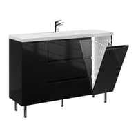 Szafka Stojąca Z Umywalką ETH 120 cm DK - Czarny Wysoki Połysk