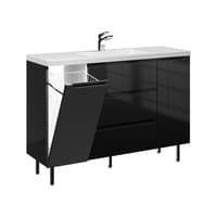 Szafka Stojąca Z Umywalką ETH 120 cm KD - Czarny Wysoki Połysk