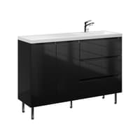 Szafka Stojąca Z Umywalką ETH 120 cm DS Prawa - Czarny Wysoki Połysk