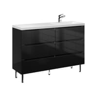 Szafka Stojąca Z Umywalką ETH 120 cm S Prawa - Czarny Wysoki Połysk