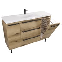 Szafka Stojąca Z Umywalką ATHD 120 cm DK - Dąb Evoke Coast Mat - Uchwyty Czarne Matowe