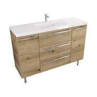 Szafka Stojąca Z Umywalką ATHD 120 cm D - Dąb Evoke Coast Mat - Uchwyty Chromowane