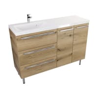 Szafka Stojąca Z Umywalką ATHD 120 cm SD Lewa - Dąb Evoke Coast Mat - Uchwyty Chromowane