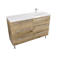 Szafka Stojąca Z Umywalką ATHD 120 cm S Prawa - Dąb Evoke Coast Mat - Uchwyty Chromowane