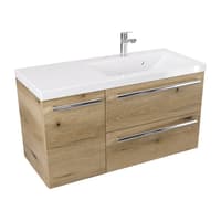 Szafka Wisząca Z Umywalką ATHD 90 cm D Prawa - Dąb Evoke Coast Mat - Uchwyty Chromowane