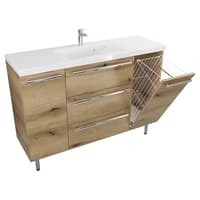 Szafka Stojąca Z Umywalką ATHD 120 cm DK - Dąb Evoke Coast Mat - Uchwyty Chromowane