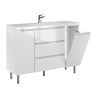 Szafka Stojąca Z Umywalką ETH 120 cm DK - Biały Wysoki Połysk