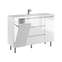 Szafka Stojąca Z Umywalką ETH 120 cm KD - Biały Wysoki Połysk