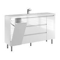 Szafka Stojąca Z Umywalką ETH 140 cm KD - Biały Wysoki Połysk